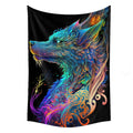 Psychedelic Wolf Tapestry – 60x90cm Wall Art