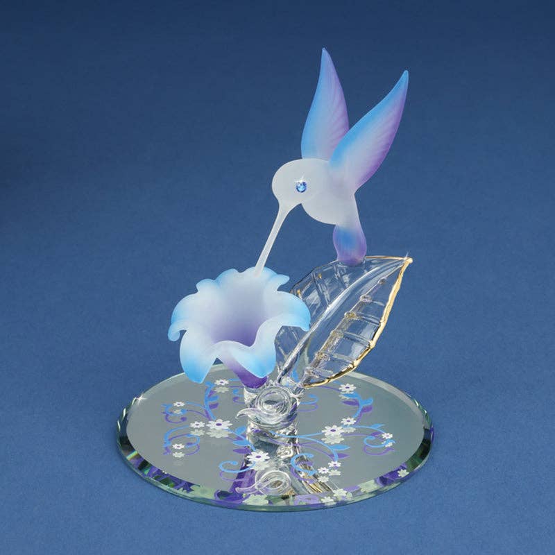 Hummingbird with Blue Flower