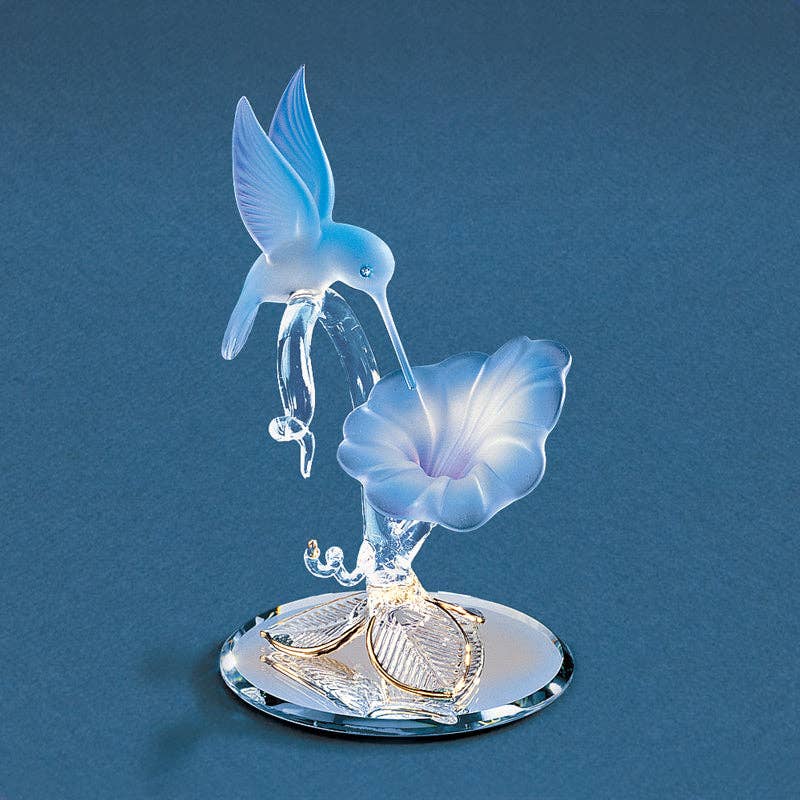 Blue Hummingbird Perched on Lily