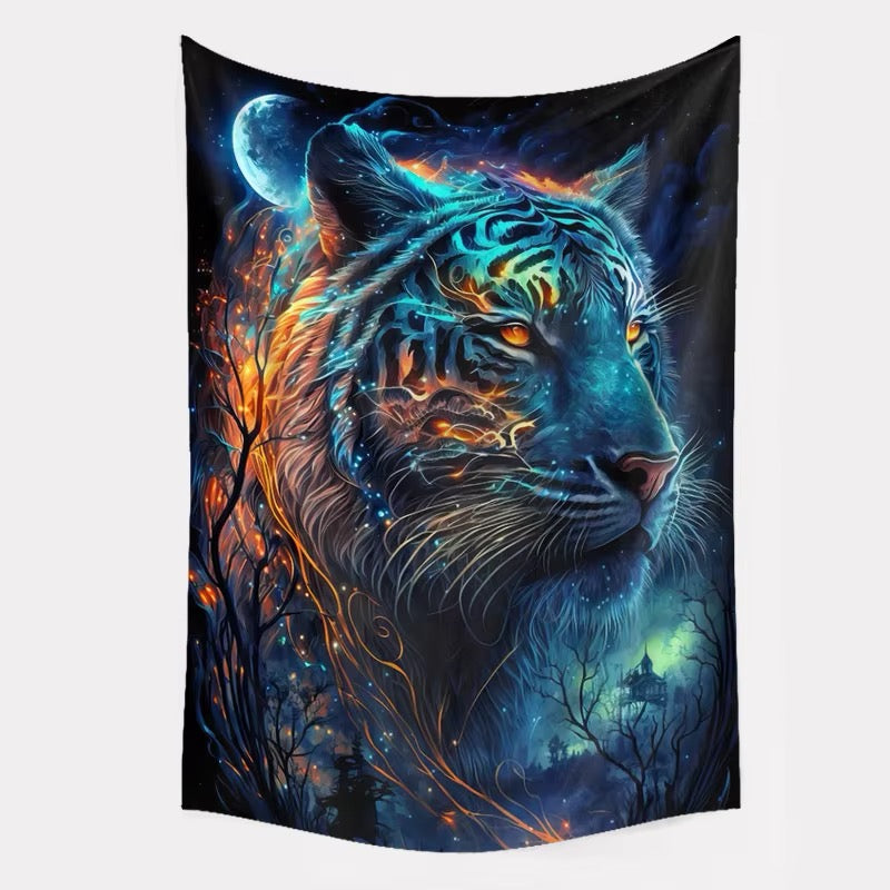 Psychedelic Tiger Tapestry – 60x90cm Wall Art