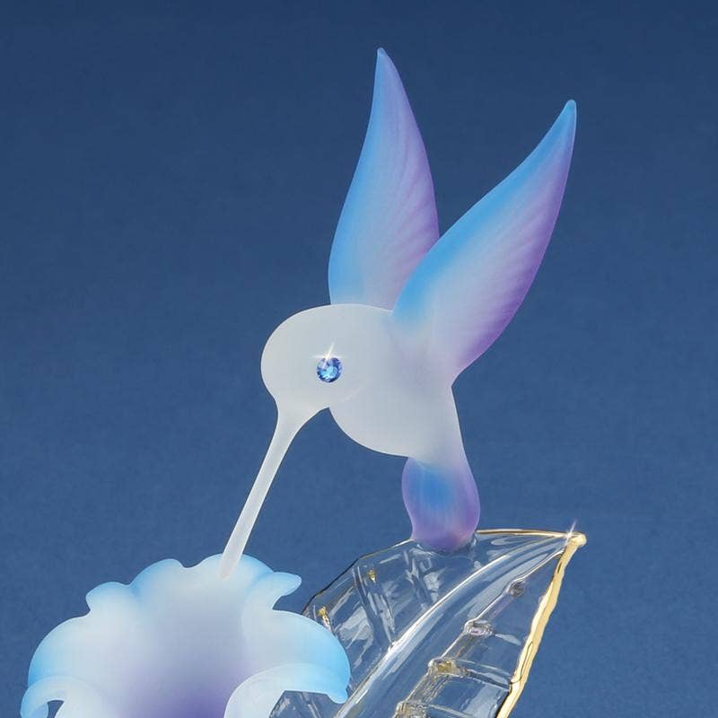 Hummingbird with Blue Flower