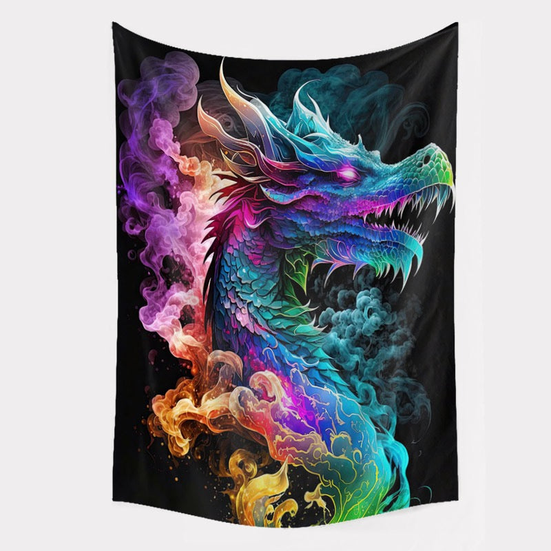 Psychedelic Dragon Tapestry – 60x90cm Wall Art