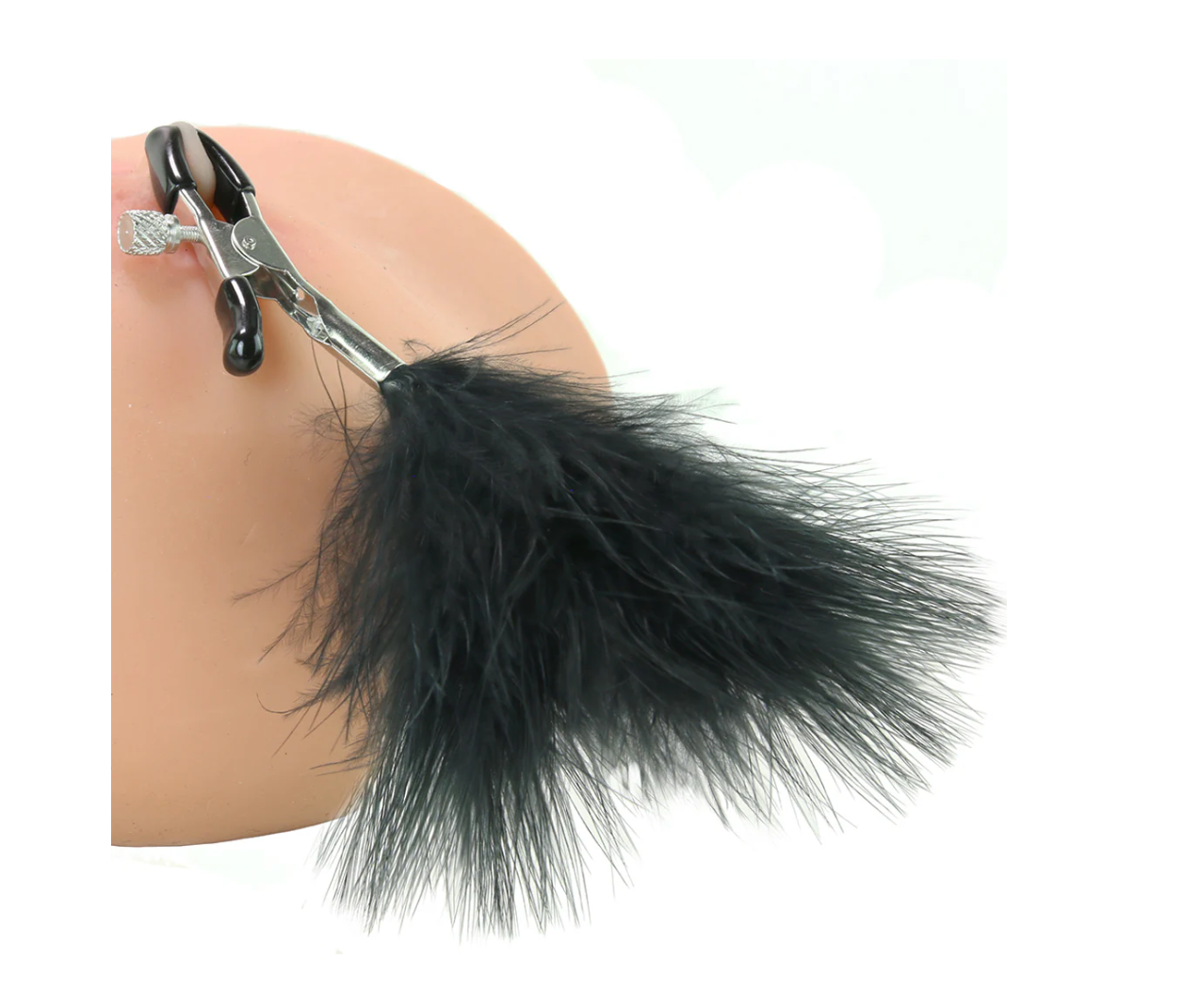 Feathered Nipple Clamps – Black | Sex & Mischief