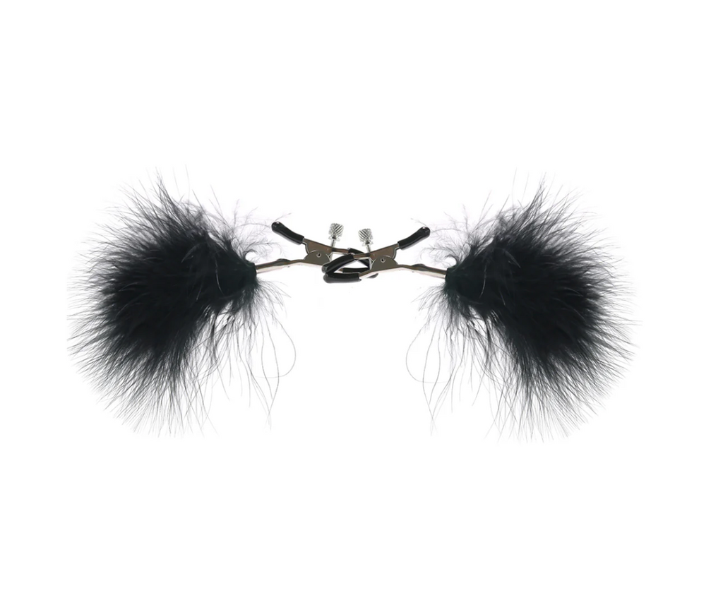 Feathered Nipple Clamps – Black | Sex & Mischief