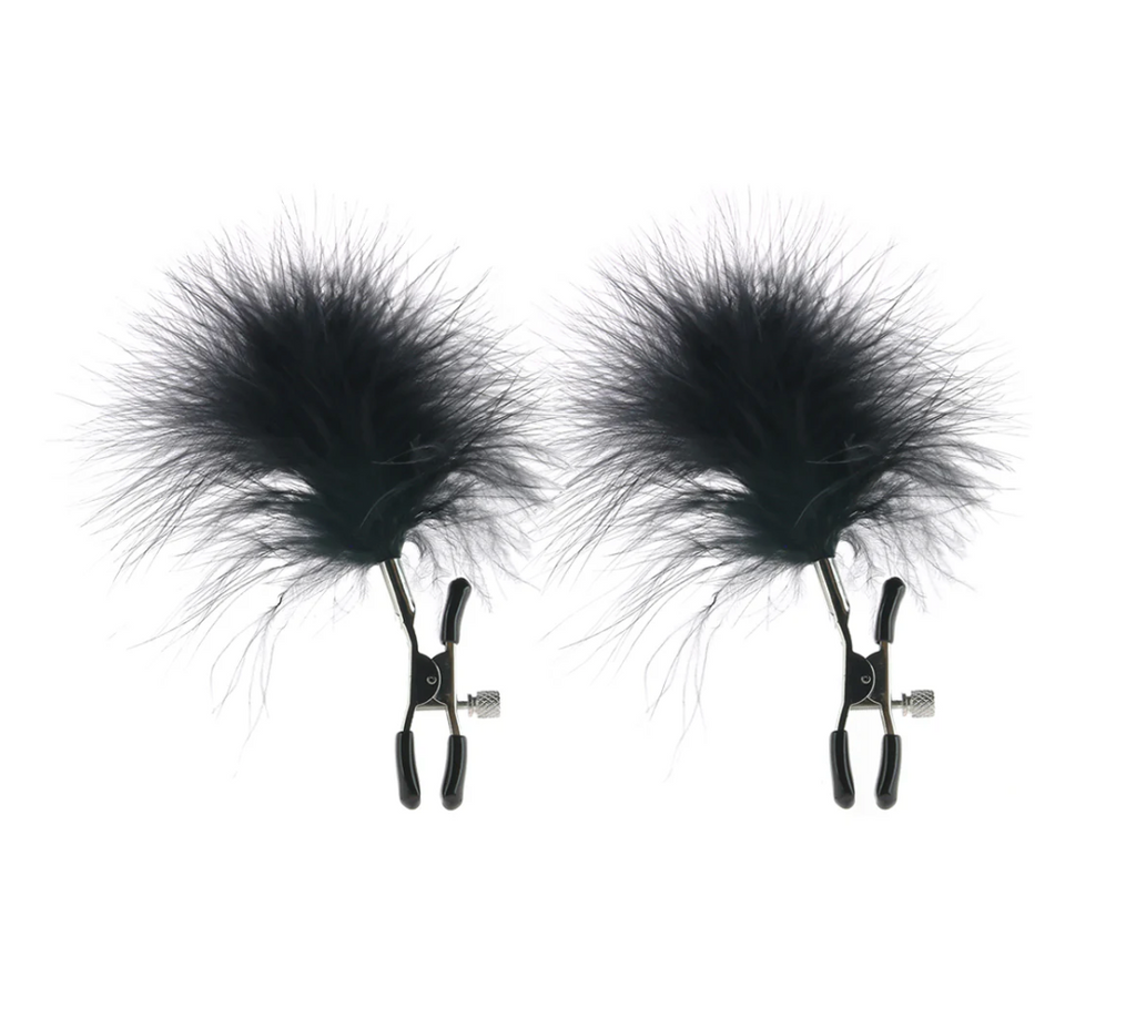 Feathered Nipple Clamps – Black | Sex & Mischief
