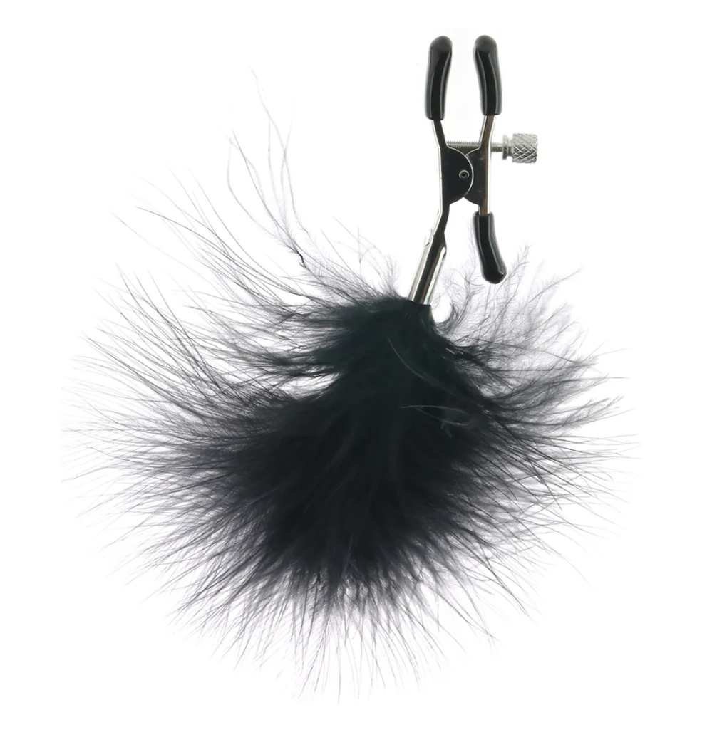 Feathered Nipple Clamps – Black | Sex & Mischief
