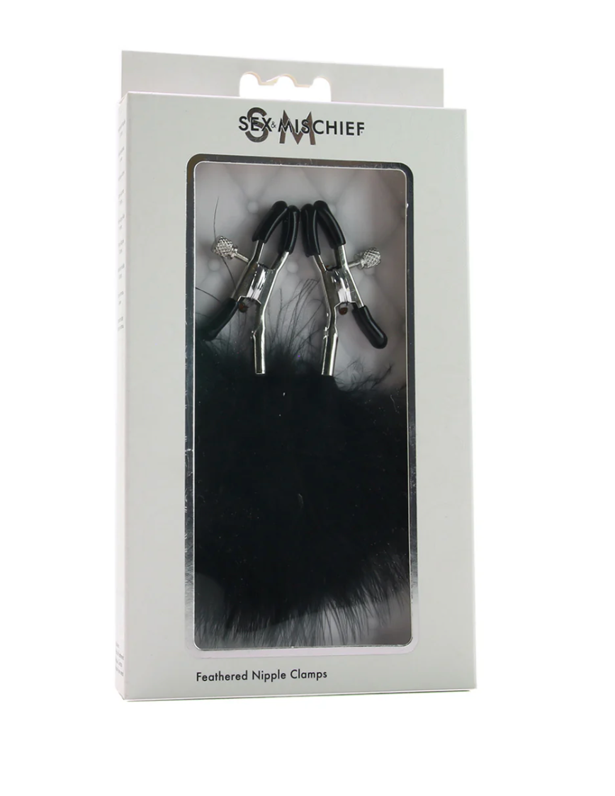 Feathered Nipple Clamps – Black | Sex & Mischief