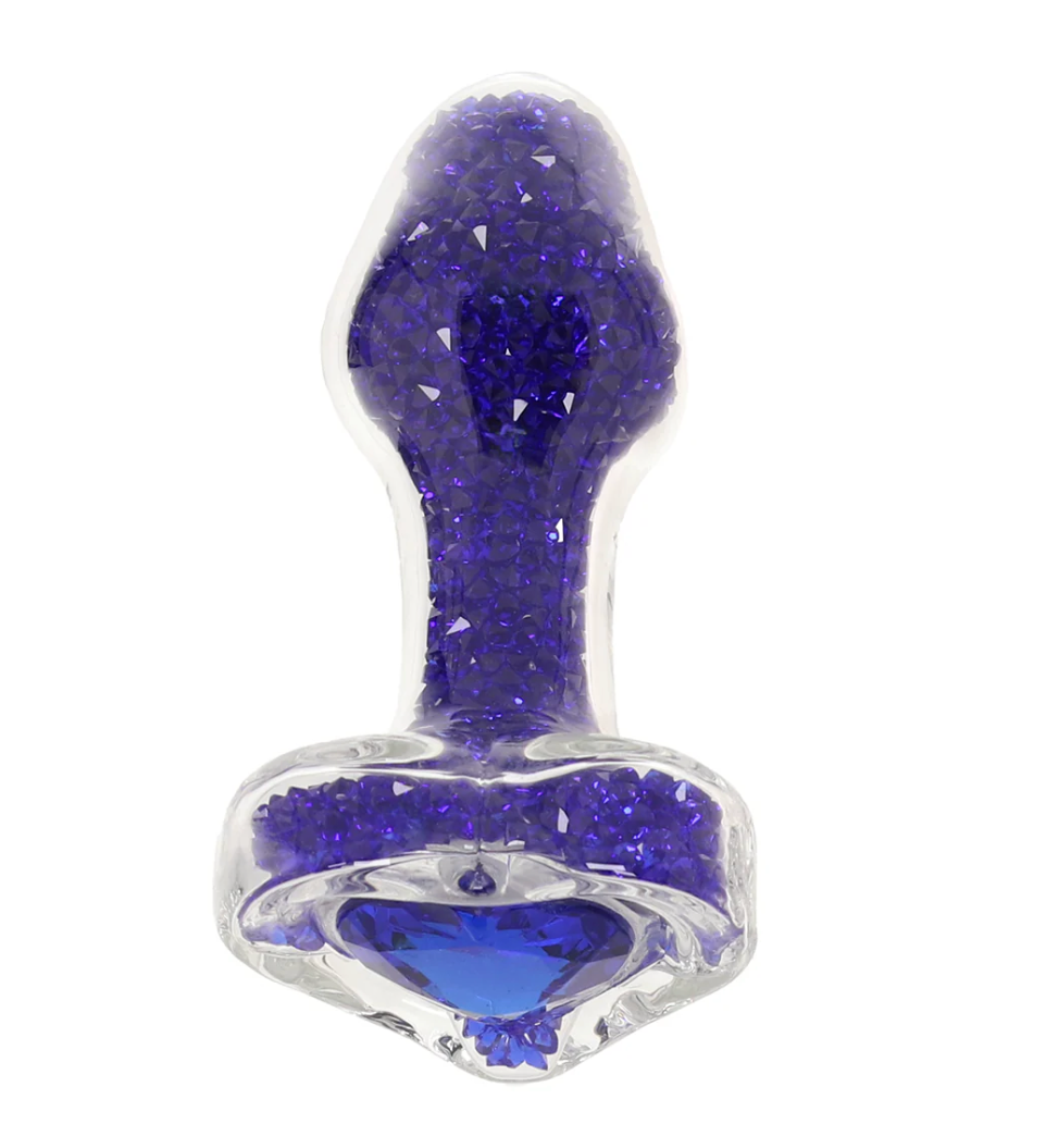 Oh My Gem Lustre Glass Butt Plug – Blue