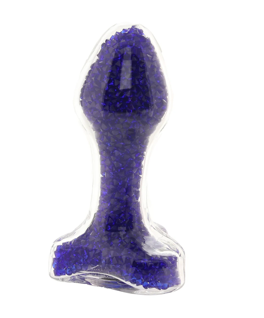 Oh My Gem Lustre Glass Butt Plug – Blue