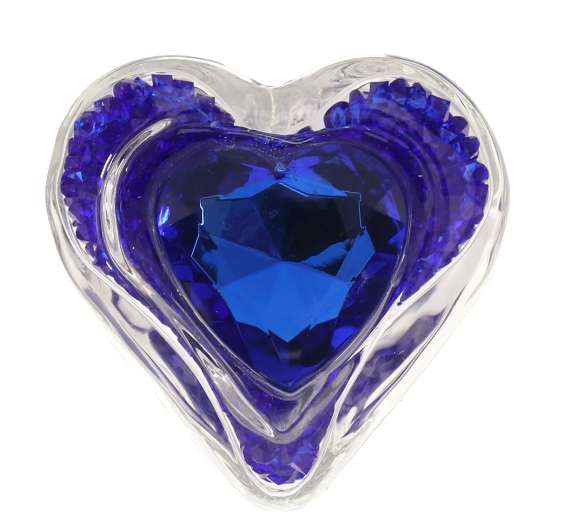 Oh My Gem Lustre Glass Butt Plug – Blue