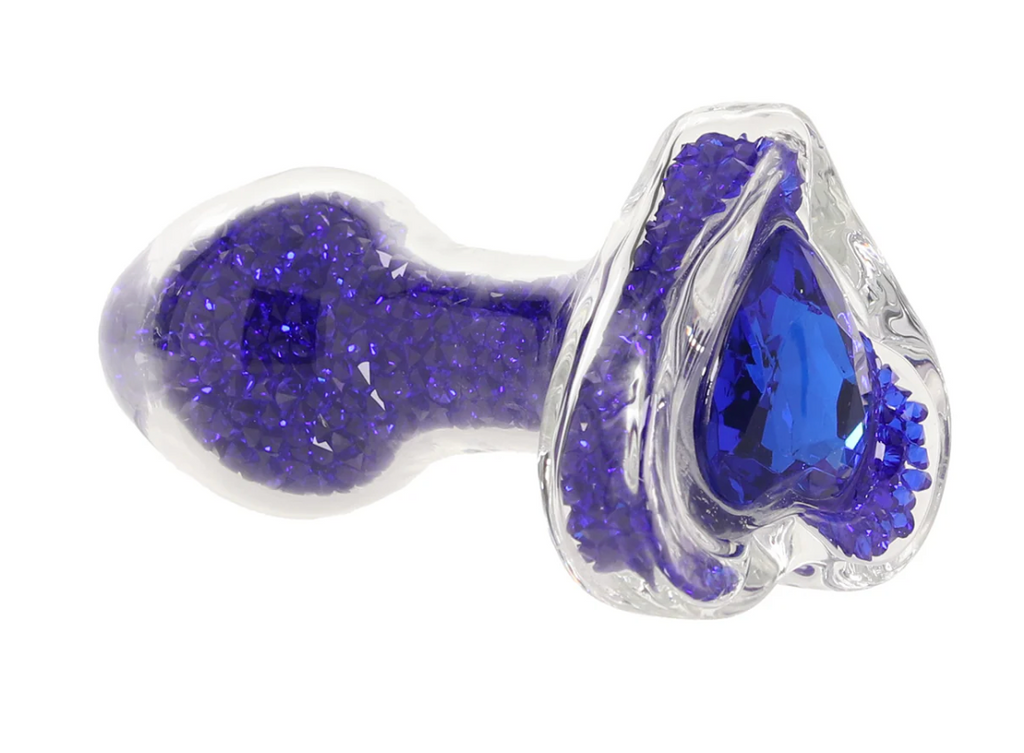 Oh My Gem Lustre Glass Butt Plug – Blue