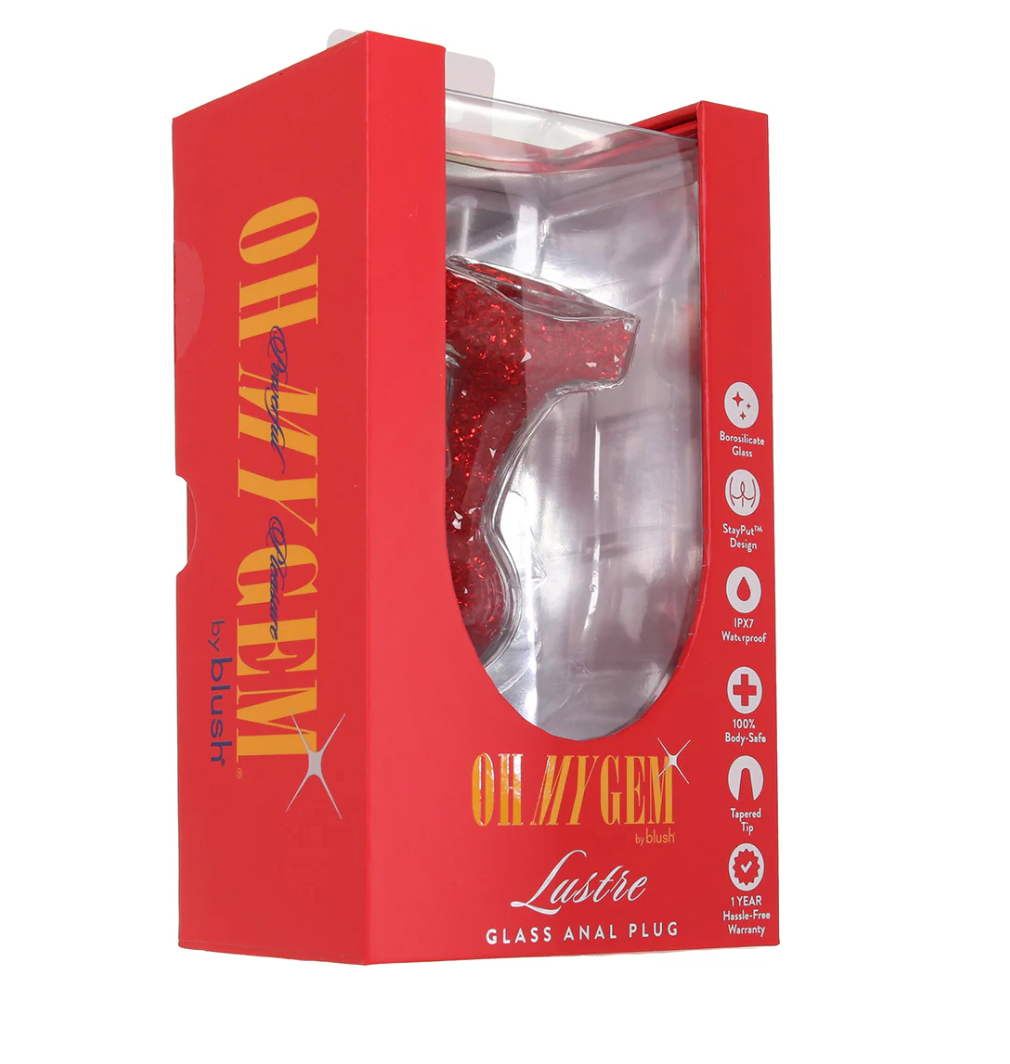 Oh My Gem – Lustre Glass Butt Plug (Red)
