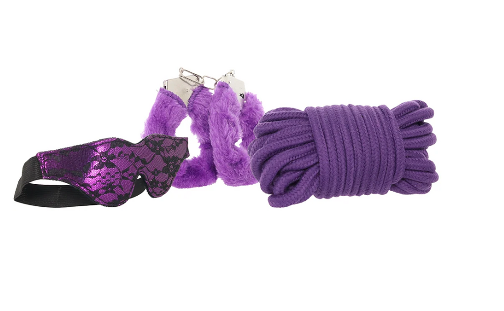 CalExotics Pleasure Kits Indulgent Collection – Blindfold, Cuffs & Rope Set