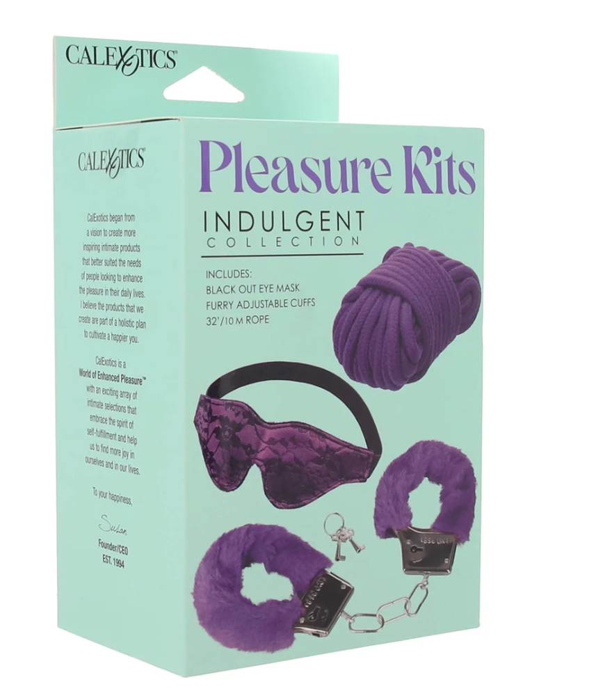 CalExotics Pleasure Kits Indulgent Collection – Blindfold, Cuffs & Rope Set
