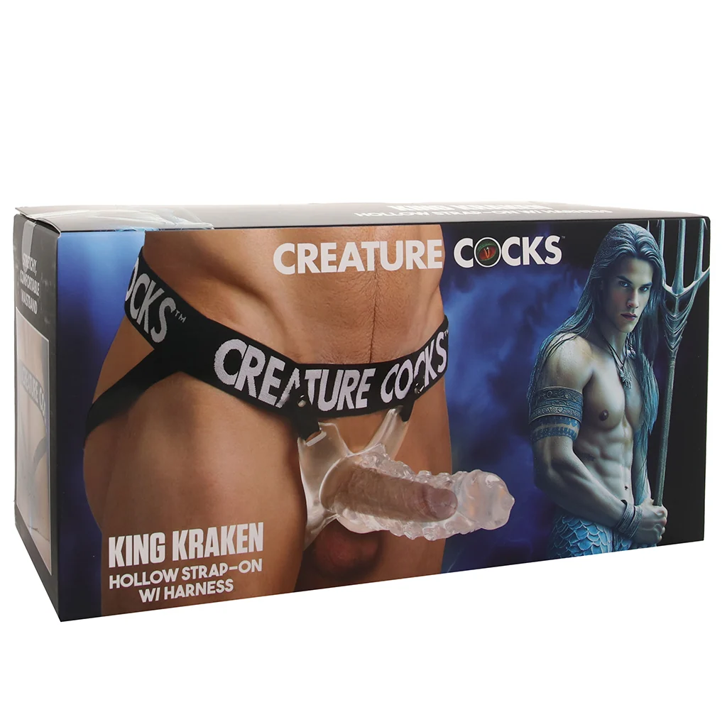 Creature Cocks King Kraken Hollow Strap-On with Harness – Clear
