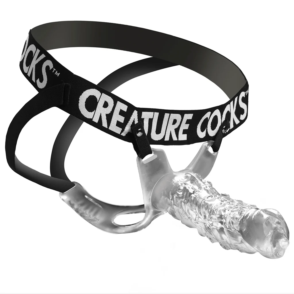 Creature Cocks King Kraken Hollow Strap-On with Harness – Clear