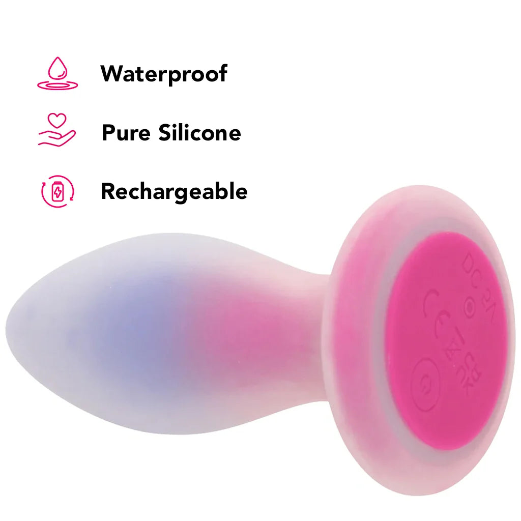 Evolved Paradise Remote Vibrating Butt Plug – Pink & Blue