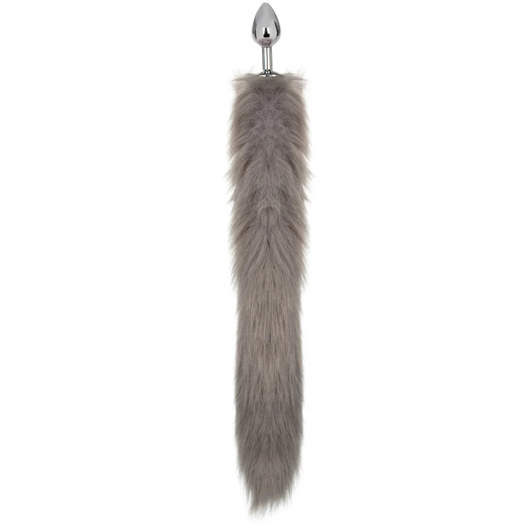 CalExotics Running Wild Grey Tail Plug – Faux Fur Tail