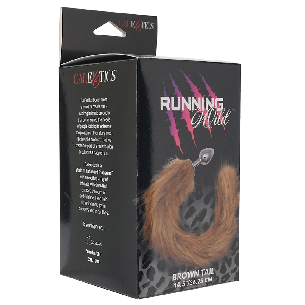 CalExotics Running Wild Brown Tail Plug – 16.5" Faux Fur Tail