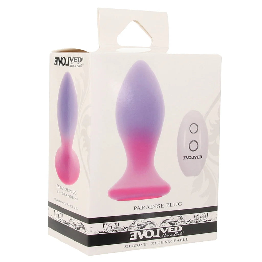 Evolved Paradise Remote Vibrating Butt Plug – Pink & Blue
